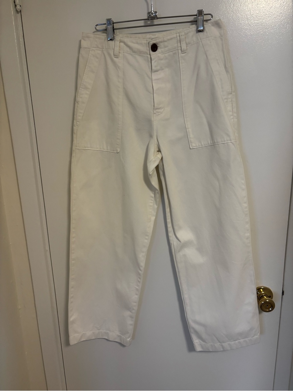 Outerknown Cream White Utility Chinos Wide Leg